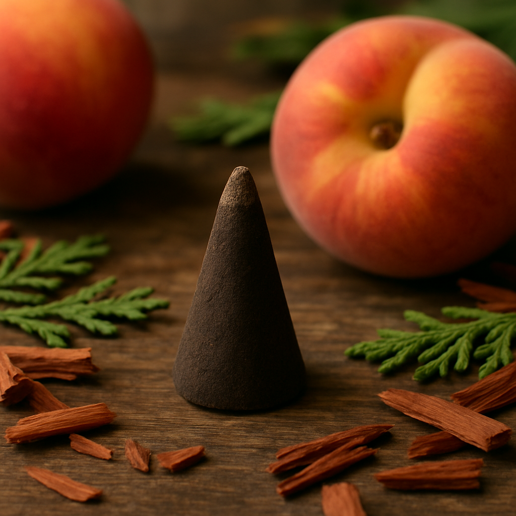Local Cedar & Peach Incense Cones ( Asheville, Limited Release )